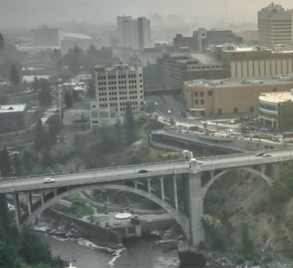 Students kayak down the Spokane river